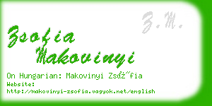 zsofia makovinyi business card